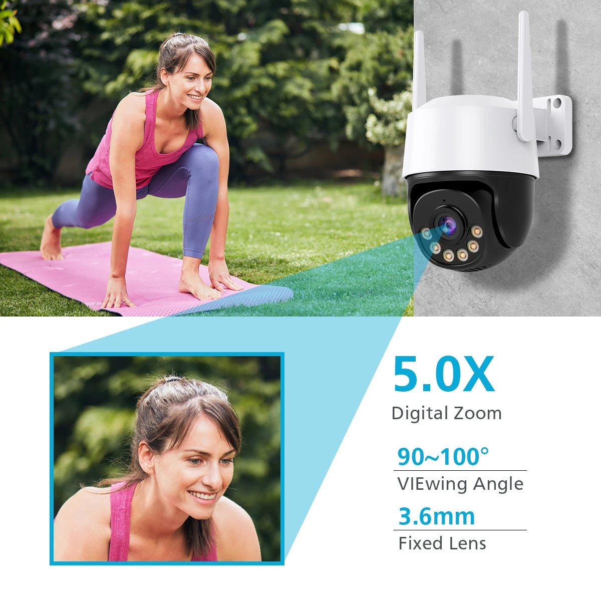 Monocular Ball Q19B Black And White 4K 8MP Network Camera