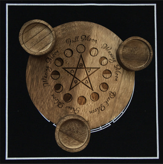 Pentagram Wooden Candle Holder Decoration