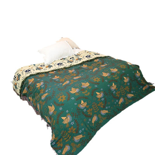 Pure Cotton Gauze Towel Quilt Tassel Sofa Towel