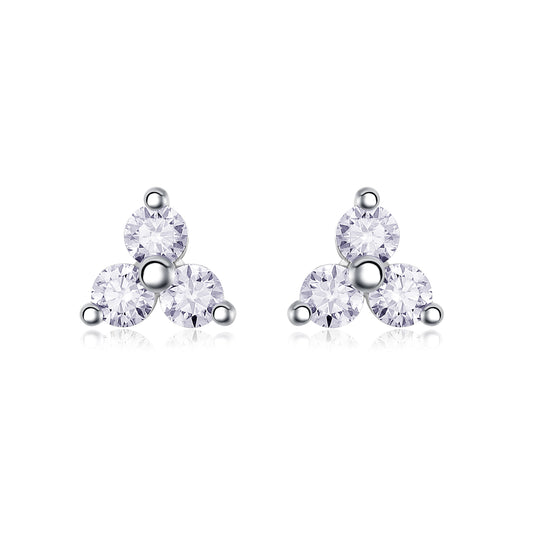 Top-quality Moissanite Luxury And Fashionable Light Luxury Jewelry Silver Stud Earrings S925 Silver Plated Platinum