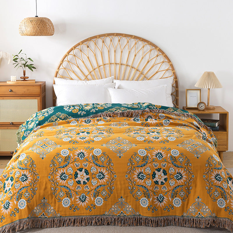 Pure Cotton Gauze Towel Quilt Tassel Sofa Towel