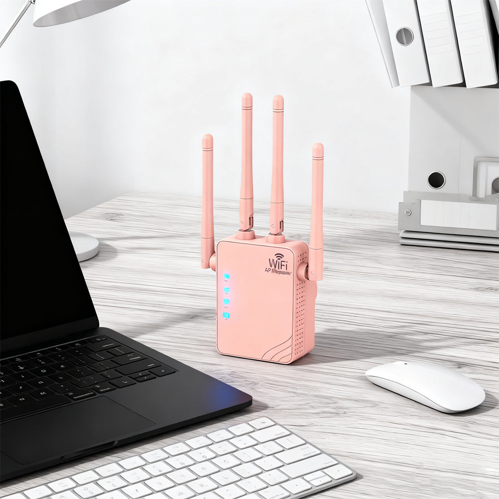 White 300Mbps 1200Mbps WiFi Repeater 2.4GHz 2.4GHz 5GHz, Single-Band Dual-Band WiFi Extender Booster, 4 Antenna, AP Repeater Mode, For Home And Office, Anyroom, White Christmas Gifts