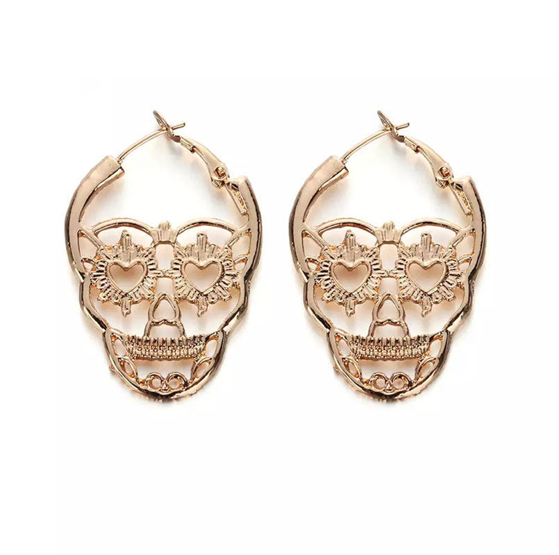 Fashion Retro Skull Hollow Earrings Exaggerated Personality