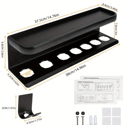 Wall Mounted Adhesive Curling Iron Hair Straightener Dryer Holder Storage Rack--Insert The Product
