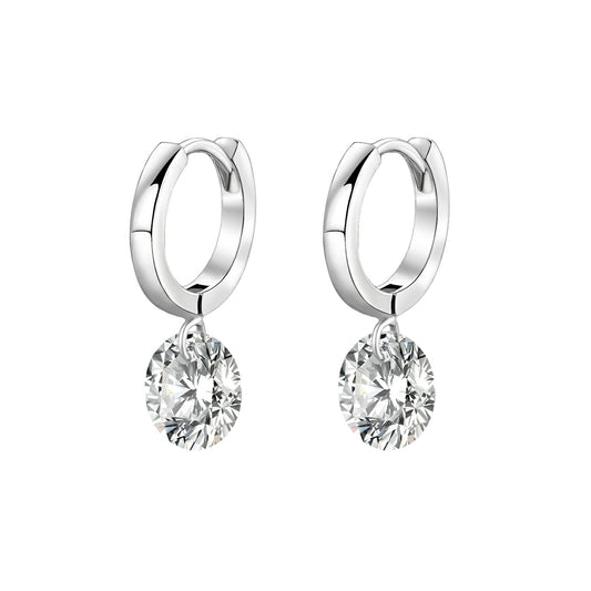 Top-quality Moissanite Luxury And Fashionable Light Luxury Jewelry Silver Stud Earrings S925 Silver Plated Platinum