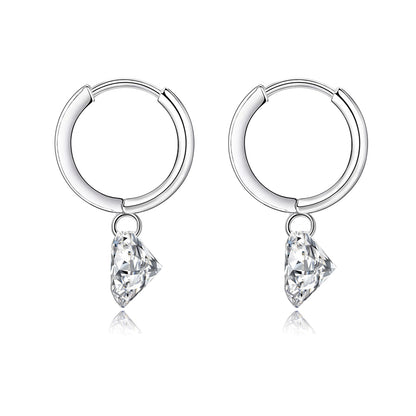 Top-quality Moissanite Luxury And Fashionable Light Luxury Jewelry Silver Stud Earrings S925 Silver Plated Platinum