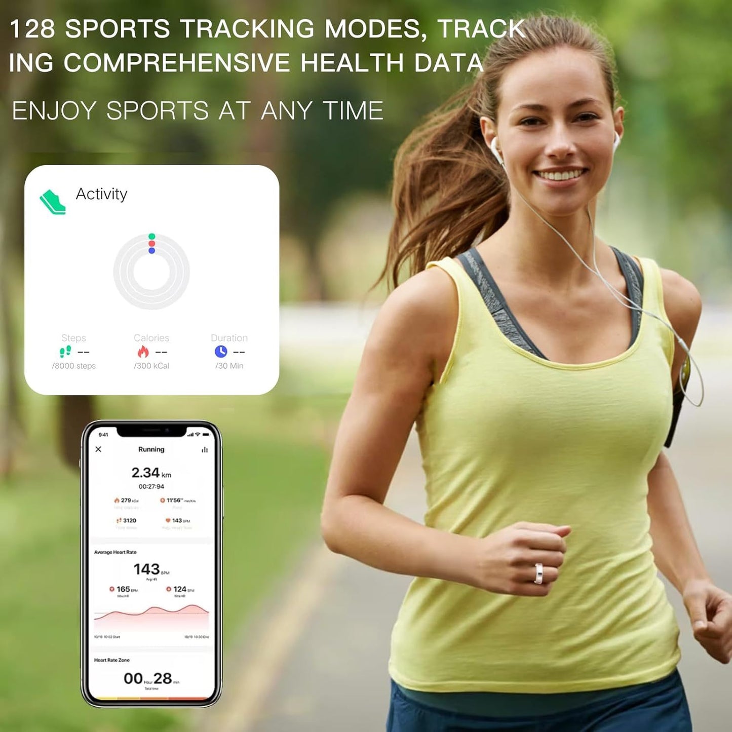 2025 New Smart Ring For Women Luxury Elegant Diamond Ring With Visible Tech Core Heart Rate Sleep Tracker Fitness Health Monitor IP68 Waterproof  Compatible