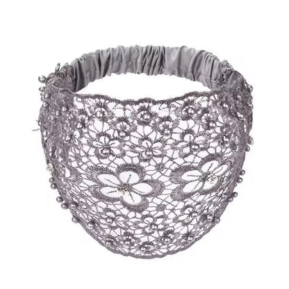 Plum Blossom Hollow Hair Band New Beaded Wide Brim Hair Pressing Headband