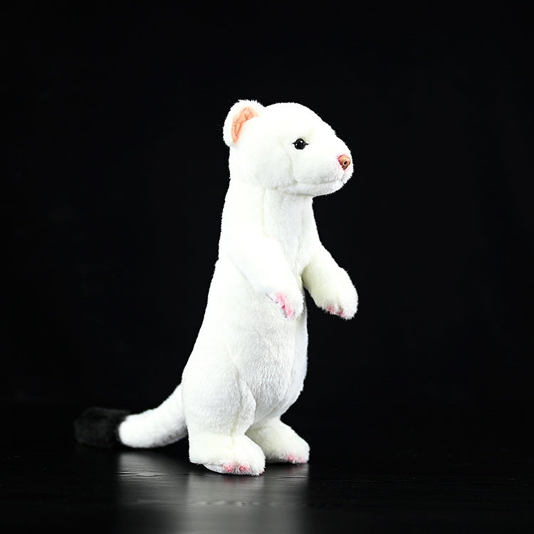 Standing White Ferret Plush Toy Snowplow Ferret Dolls