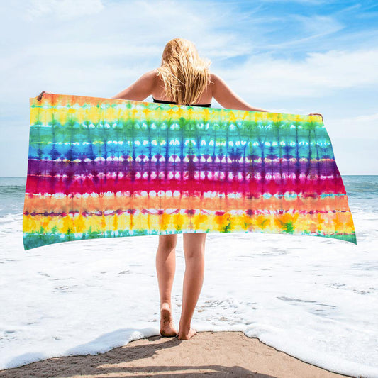Microfiber Square Beach Towel Towel Material Square Towel Tie-Dye Series