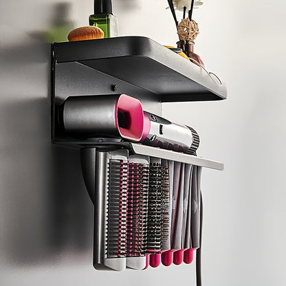 Wall Mounted Adhesive Curling Iron Hair Straightener Dryer Holder Storage Rack--Insert The Product