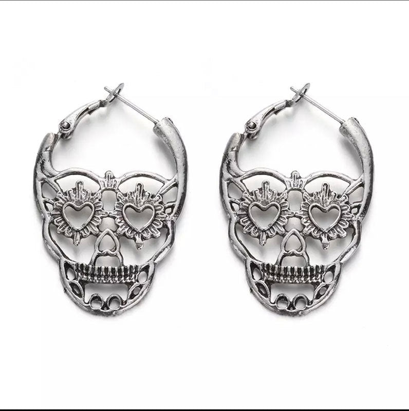 Fashion Retro Skull Hollow Earrings Exaggerated Personality