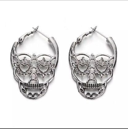 Fashion Retro Skull Hollow Earrings Exaggerated Personality