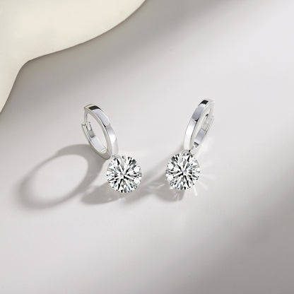 Top-quality Moissanite Luxury And Fashionable Light Luxury Jewelry Silver Stud Earrings S925 Silver Plated Platinum