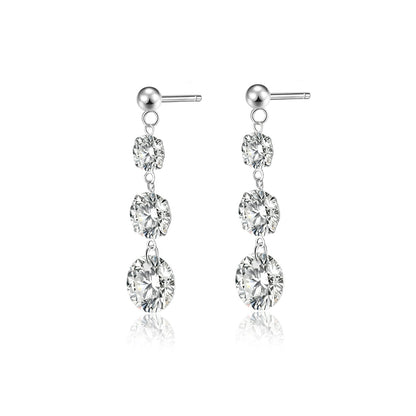 Top-quality Moissanite Luxury And Fashionable Light Luxury Jewelry Silver Stud Earrings S925 Silver Plated Platinum