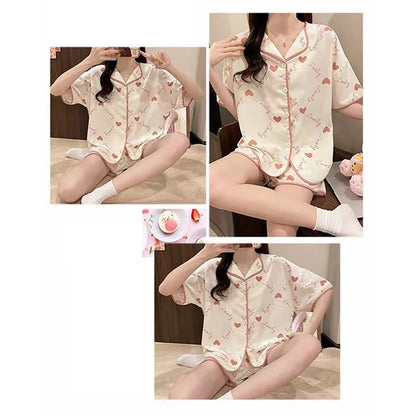 Pajamas For Women Summer Cute Cardigans Home Clothes New Women S Two Piece Set