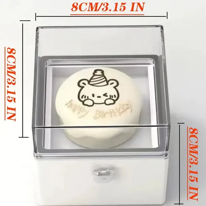 Little Bear Cake Bear Surprise Rotating Jewelry Box (does Not Include Necklace And Ring), Comes With A Candle As A Gift, A Romantic Gift Box, Suitable For Girlfriend's Birthday, Valentine's Day Or Pro