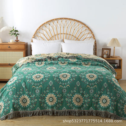 Pure Cotton Gauze Towel Quilt Tassel Sofa Towel