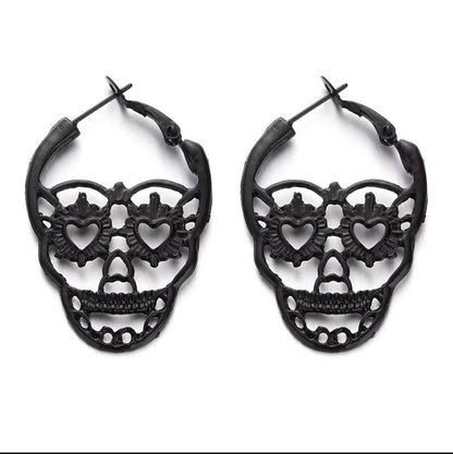 Fashion Retro Skull Hollow Earrings Exaggerated Personality