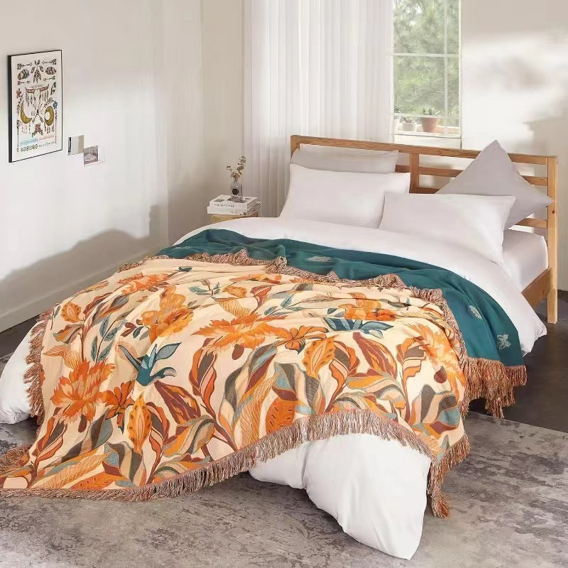 Pure Cotton Gauze Towel Quilt Tassel Sofa Towel