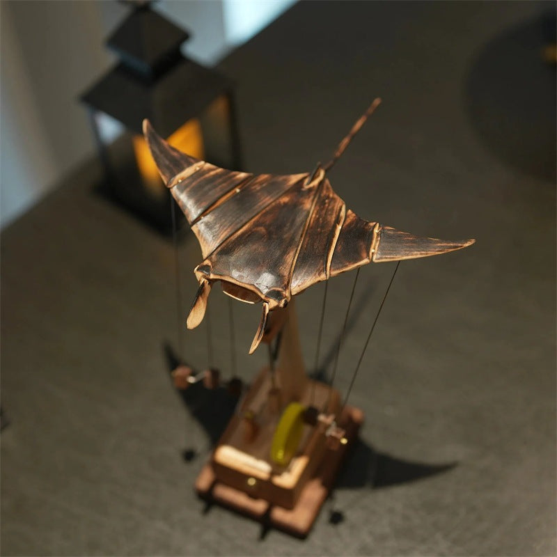 Electric Bionic Manta Ray Ornaments Animal Figurines Handmade Manta Ray Swimming Motion Figures Realistic Sculptures For Porch Indoor Shelf Office Holiday Birthday