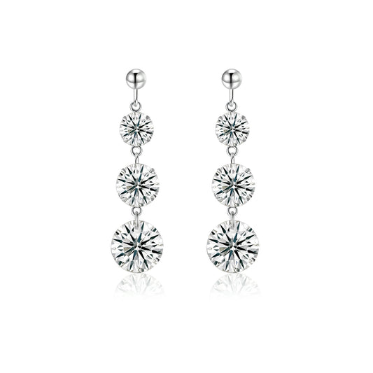 Top-quality Moissanite Luxury And Fashionable Light Luxury Jewelry Silver Stud Earrings S925 Silver Plated Platinum