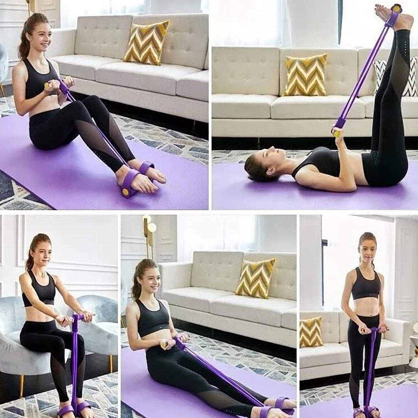 Purple---Foot Press Resistance Band