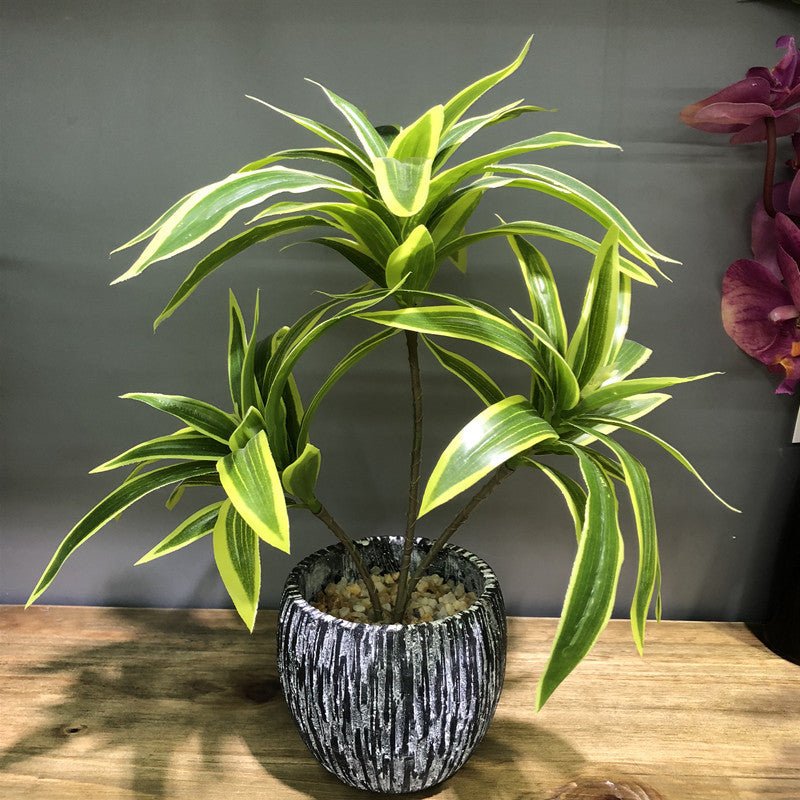 Creative Decoration Office Retro Artificial Flower Bonsai Home Versatile Ceramic Table Decoration Green Plant Bonsai