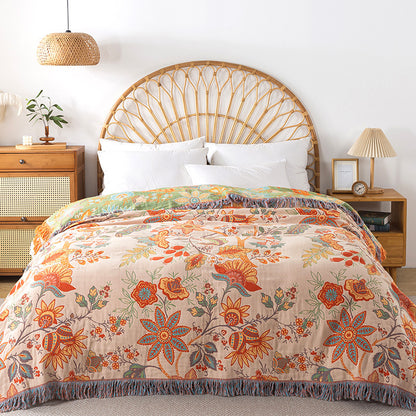 Pure Cotton Gauze Towel Quilt Tassel Sofa Towel