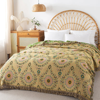 Pure Cotton Gauze Towel Quilt Tassel Sofa Towel