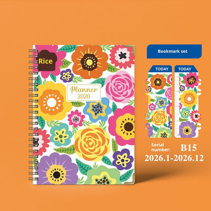 2026 English Notepad A5 Coil Diary Notebook